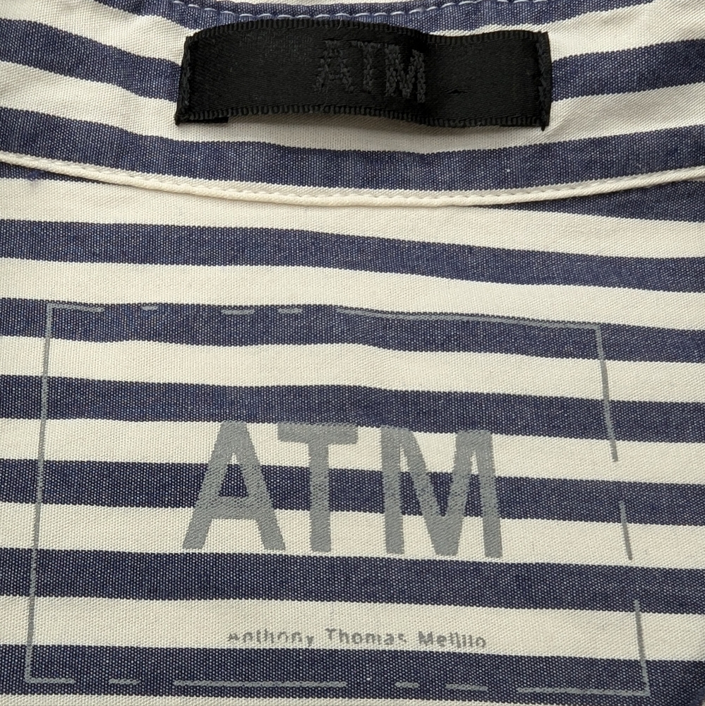 ATM Anthony Thomas Melillo Railroad Stripe Boyfriend Shirt Size XS - Picture 8 of 11